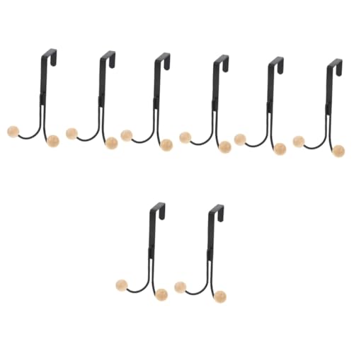 Cabilock 4sets Door Wreath Hanger Over Door Hooks Multi-Purpose Hooks for Hanging Clothes Hats Bags 2pcs*4