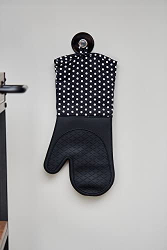 Foto von WENKO Topfhandschuhe mit Handflächen aus Silikon, 1 Paar, praktischer Küchenhelfer, auch als Grillhandschuh verwendbar, hitzebeständig, 18,5 x 37,5 cm, Schwarz