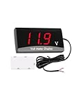 Honyusking voltmeter 12v, wasserdicht Spannungsprüfer für Kraftfahrzeuge wie Autos, Motorräder,Fahrräder und Kreuzfahrtschiffe, Echtzeit-Spannungsanzeige, Niederspannungs- und Hochspannungs-Blinkalarm