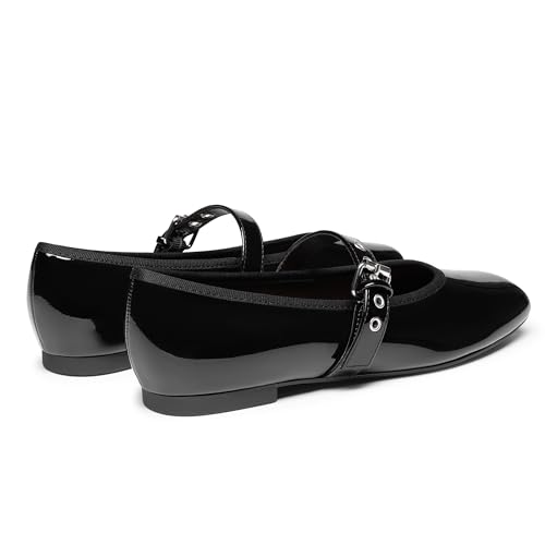 Image of Rihero Mesh Ballet Flats for Women Square Toe Mary Jane Flats Comfortable Casual Ballerina Shoes