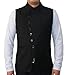 Lanbaosi Men's Casual Suit Vest 6 Button Down Stand Collar Waistcoat