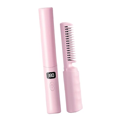 Plancha para el cabello harayaa con calentamiento rápido y carga USB, ideal para mujeres y niñas, color rosa miniatura 5