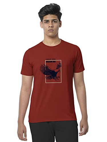 Image of BULLMER Black Trendy Typographic Printed Round Neck Half Sleeve Tshirt for Men
