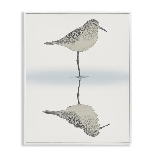 Sandpiper Shoreline Reflection, 24 x 30 Inch Framed Giclée Print