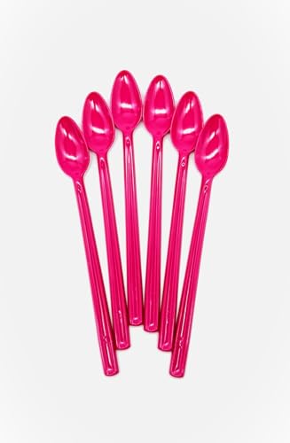 Cuchara de plástico de 21 cm de largo, cuchara de limol, cuchara de mango largo, cuchara para cócteles, cucharas de helado, cucharas de yogur, cucharas de postre, cucharas de bolos, cubiertos para