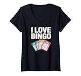 Photo Gallery donna i love bingo - gioco di carte divertente maglietta con collo a v Photo Gallery donna i love bingo - gioco di carte divertente maglietta con collo a v