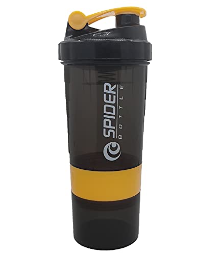 Image of Protein Shaker Bottle / 100% Leakproof Guarantee Sipper Bottle Ideal for Protein Shaker Bottle / 500ml with 2 Storage Compartment Cup for Gym, Yoga, Hiking, Cycling, BPA Free Material