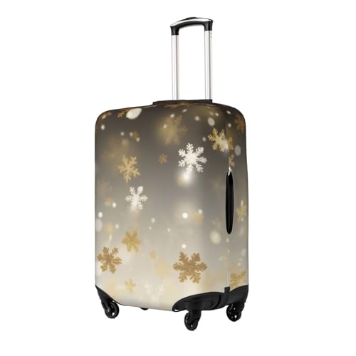 Gold Silk Christmas Print Luggage Suitcase Covers Elastic Washable Luggage Protector Luggage Covers For Suitcase2