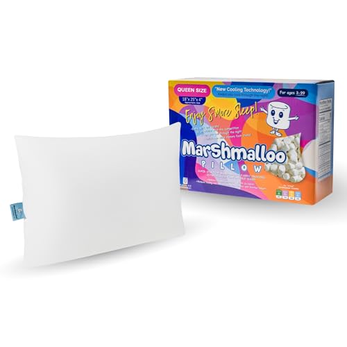 Marshmalloo Cooling Pillow, Premium Microplush Filling, Breathable Cover, Standard, Queen, & King Sizes (Soft, Queen)