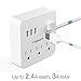 2 Pack Power Strip with 3 USB 3 Outlet, TESSAN Desktop Charging Station with 5 ft Extension Cord with USB Ports, Mini Outlet Extender for Cruise Ship Dorm Room Accessories – White