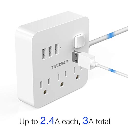 Extension-Cord-with-USB-Ports-TESSAN-98-ft-Long-Flat-Plug-Power-Strip-with-3-AC-Outlet-Compact-Desktop-Charging-Station-125V-10-A-for-Home-Office-White