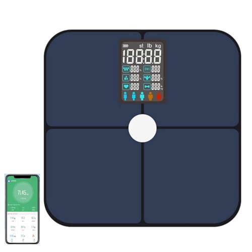 Zjyufy Pèse Personne Balance Connectée Bluetooth Avec Grand Écrans VA et Technologie de Revêtement ITO, Pèse-personne Numériques, Balance Intelligente Avec IMC, Graisse Corporelle, Masse Musculaire