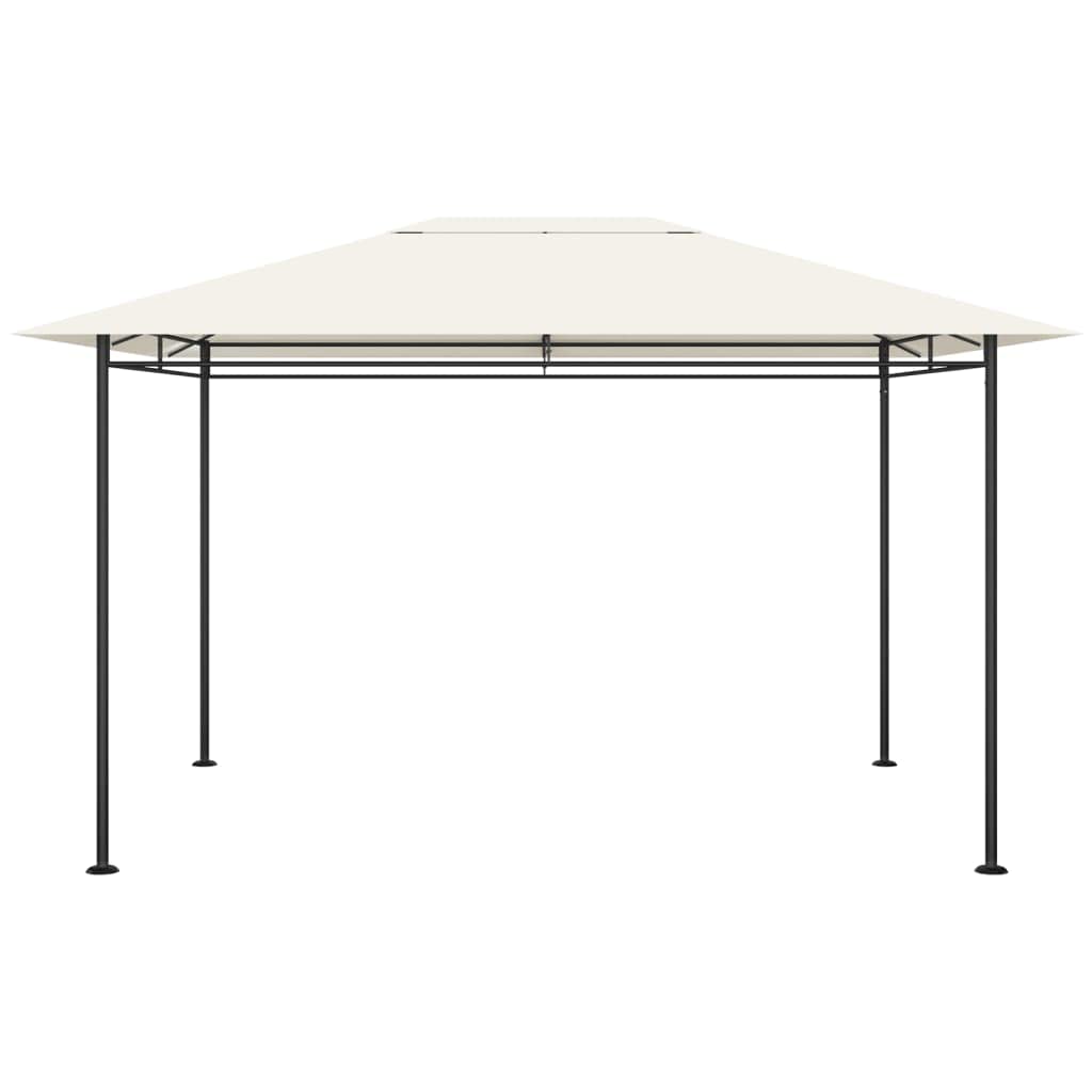 Carpa exterior 384 x 281 x 270 cm, color crema, 180 g/m², con revestimiento de PA para protección contra el sol y la lluvia, estructura de acero estable para fiestas de jardín, camping y eventos
