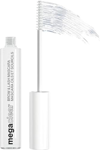 Wet n Wid Mega Clear Mascara, Máscara de pestañas transparente para pestañas y cejas, Fórmula hidratante con vitamina E y proteínas de soja, Efecto natural y nutritivo, Tono transparente