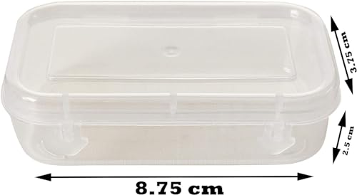 Image of R.P.S Traders Plastic Very Small Rectangular Storage Boxes (Clear, 8.75 x 3.75 x 2.5 Cm) - Set of 12, Rectangular