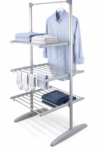 Lexi Heated Clothes Airer 3 Tier Electric Drying Rack Indoor Foldable Laundry Dryer 21m Drying Space 36 Heated Bars 30kg Load 300W