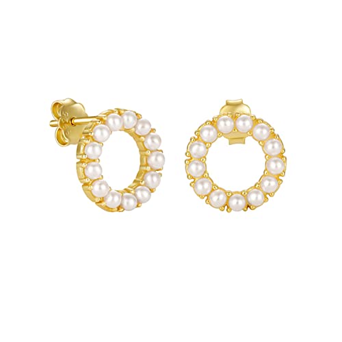 Boucles d'oreilles argent femme clous cercle perles élégants