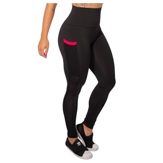 Calça Legging Cintura Alta Com Bolso Fitness Academia Feminina F7NEWSTYLE (M, Rosa)