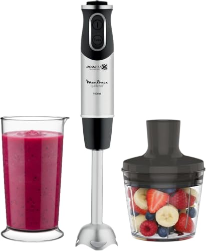 Moulinex QuickChef, Batidora Mano 1000W 10 Velocidades Turbo Picadora