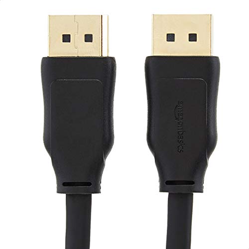 Image of Amazon Basics DisplayPort 1.4 Cable, 32.4Gbps HBR3 High-Speed, 8K@60Hz, 4K@120Hz, Ultra HD, Dynamic HDR and 3D, Gold-Plated Plugs, 3 Foot, Black