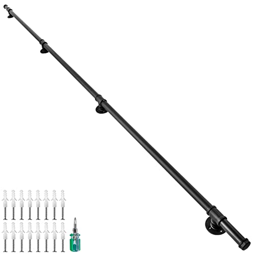 Creative Product Happybuy Wall Handrail 10ft Iron Stair Rail 200lbs Capacity Steel Pipe Black Modern Handrails for Indoor and Outdoor Decoration Creative Product Happybuy Wall Handrail 10ft Iron Stair Rail 200lbs Capacity Steel Pipe Black Modern Handrails for Indoor and Outdoor Decoration