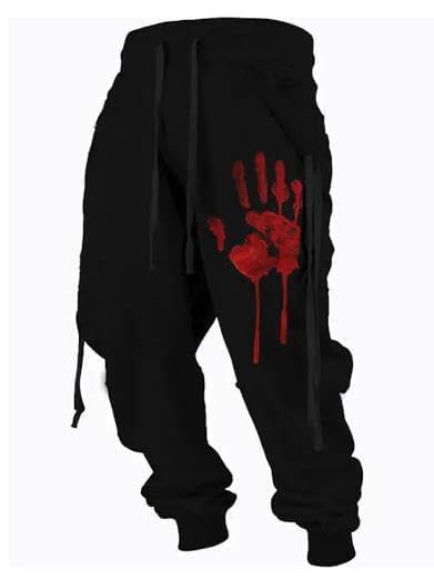 LOAIHA Mens Baggy Sweatpants Elastic Drawstring Pants for Men Retro Graphic Jogger Pants Casual Stretchy Sweatpants for Boys2