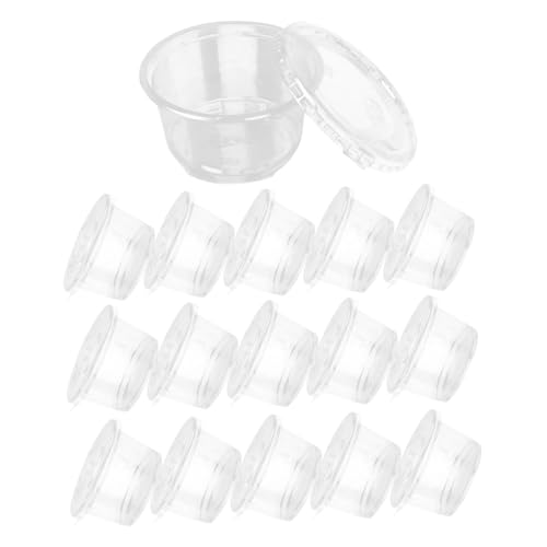 TEMPNAP 50個 入り使い捨てプラスチックプリンカップ 蓋付きデザート容器 ヨーグルトゼリー対応 業務用パーティー向け軽量透明カップ