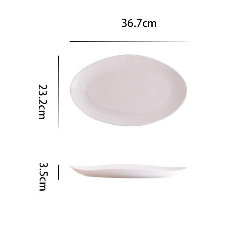 Teller Haushalt Gedämpfte Fisch Platte Keramik Reine Weiß Gegrillte Gemüse Oval Geschirr(L)