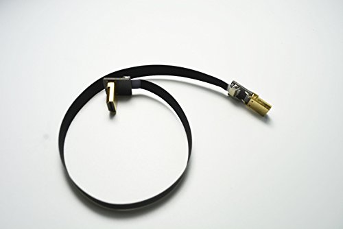 Permanent Ffc Flat Slim Hdmi Cable Standard Full Normal Hdmi Male To Standard Hdmi Full Size Hdmi Normal Hdmi 90 Degree Compatible For Red Blackmagic Bmcc Sony Nex Fs7 Canon C300 30Cm Black #TOP6