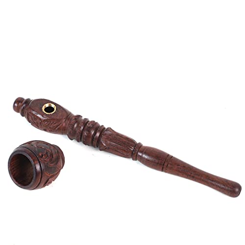 Image of ROYAL SWAG Antique Wooden Smoking Pipe with Removable Bowl | Natural Wood Build | Classic Vintage Design | Smooth Finish | Durable & Reusable | Handcrafted Premium Look for Collectors & Style