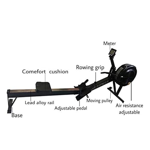 INTBUYING Air Resistance Rowing Machine Silent Fitness Machine Intelligent Foldable Rower Exercise Wind Resistance Rowing Device Fitness Equipment for Gym and Home Use - Image 3
