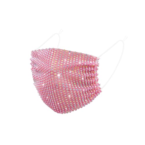 Image of Auriviz Sparkly Rhinestone Face Mask for Women Masquerade Glitter Bling Face Mask Christmas Party