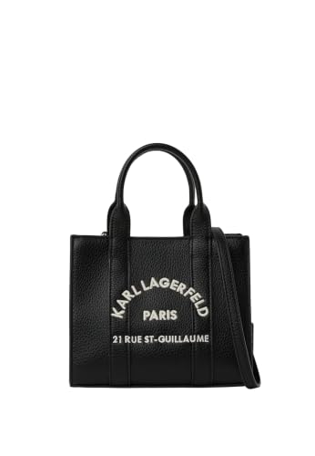 Bolso estilo cabas cuadrado miniatura Karl Lagerfeld en negro y blanco