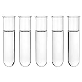 YIBOT Glass Plant Propagation Tubes Accessories Glass Test Tubes Tiered Planters Wall Terrarium for Home Office Plant Hanger Flower Vases Wall Decor Hydroponic Cuttings (5 Tube Vases) Clear