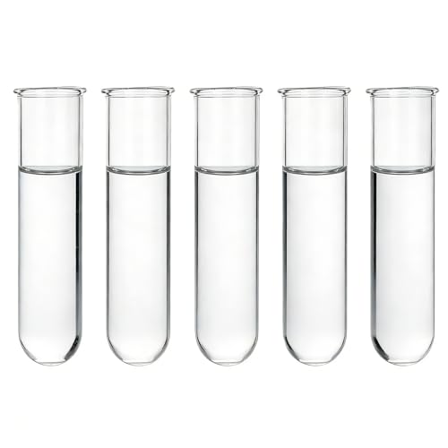 YIBOT Glass Plant Propagation Tubes Accessories Glass Test Tubes Tiered Planters Wall Terrarium for Home Office Plant Hanger Flower Vases Wall Decor Hydroponic Cuttings (5 Tube Vases) Clear