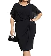 Hanna Nikole Dames Plus Size Elegant Avondkostuumsets 2-Delig Set Cocktail Feestelijkebroekpak Twee-Delig Chiffon Shirt en Hoge Taillebroek Kostuum, Zwart, 44 grote maten