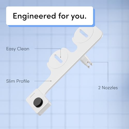 Image of TUSHY NEW Fresh Dual Nozzle Cool Water Bidet: Ultra Slim Toilet Seat Attachment with Luxury 2 in 1 Front & Rear, Self-Cleaning, 180º Clean, (DIY Install, 10 Minutes), Non-Electric, Matte Black Knob