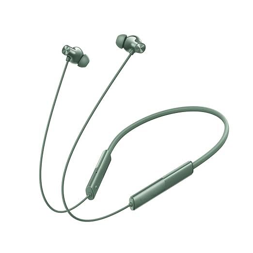 Image of Buds Wireless 3 Neo Compatible with Realme Bluetooth Neckband, 13.4mm Dynamic Bass Driver, 32H Playback, Fast Charge, AI ENC, 45ms Low Latency, IP59 (Green) (AS-B65
