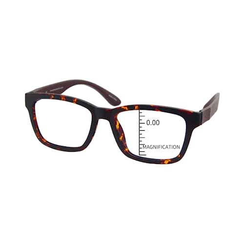 Image of ProEyes Progressive Multifocus Reading Glasses, Zero Magnification on Top Lens, Anti Blue Light Resin Lens, Nuclear (Tortoise, 2.50 x)