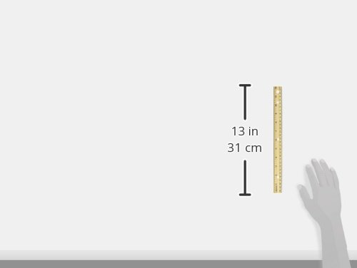 Westcott Hole Punched Wood Ruler English and Metric with Metal Edge, 12 Inches, 2 Packs - Image 2