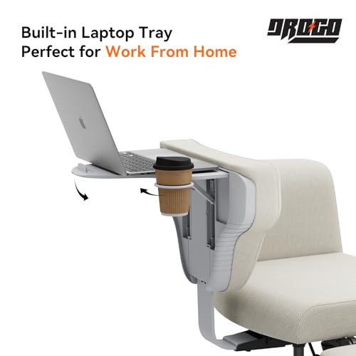 Image of DROGO Freedom-X Multi-Position Cross Legged Office Chair for Work from Home with Laptop Tray, Flexible Armrests, Adjustable Backrest & Cup Holders | Gaming Chair with Breathable Cushion Seat (Biege)