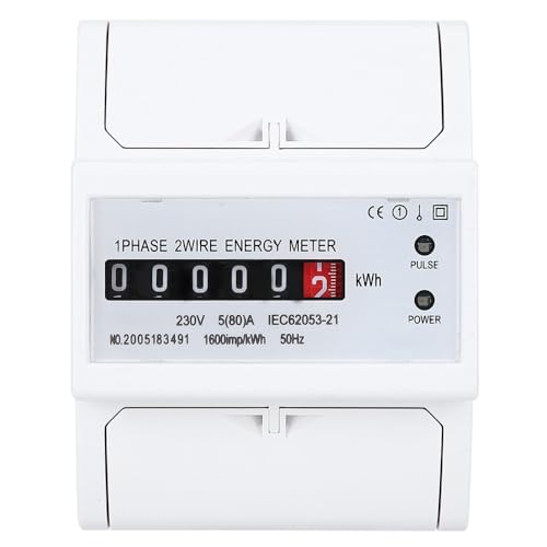 Compteur d'énergie monophasé haute précision 5 80 A mesure kWh rail DIN