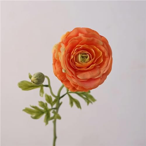 TVIVID Hochzeitsdekoration, künstlicher Tau, Lotuszweig, echte Latex, gefälschte Blumen, orangefarbene Butterblumen, Pfingstrosen, Nachahmung, Blume, Café-Dekoration