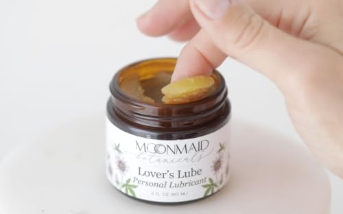 MoonMaid Botanicals Lover's Lube Natural Lube for Women | Organic Oil Based Lubrication Alternative with Menthol for Smooth Sensation | Olive Oil, Shea Butter Infusion with Herbs - Image 4