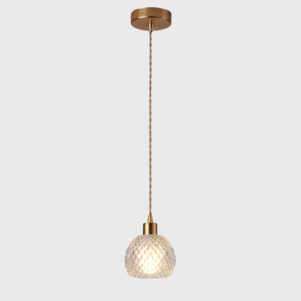 Lámpara colgante de noche con pantalla de vidrio en forma de diamante para comedor actual