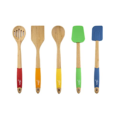 Fiesta Bamboo 5 Piece Silicone Utensil Set #TOP12