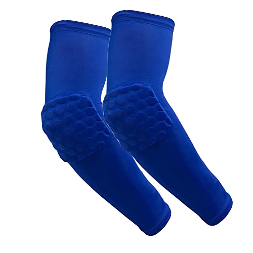LTLCLZ 1Pair Arm Sleeve Armband Elbow Support Basketball Arm Sleeve Breathable Football Safety Sport Elbow Pad Brace Protector,Blue,XL