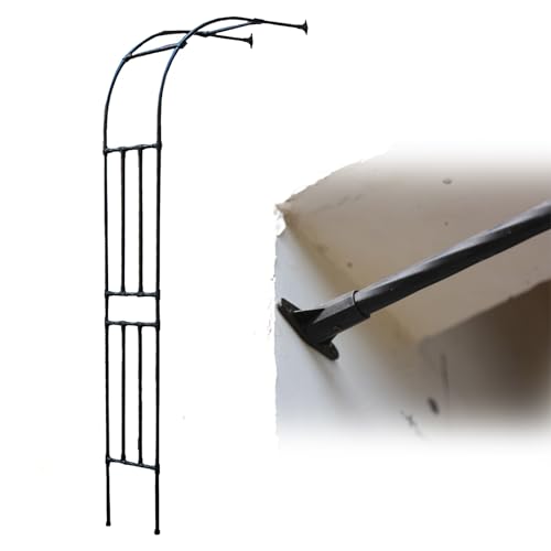 Arco De Jardín De Medio Lado, Pabellón De Jardín Resistente, Marco De Acero, Planta Trepadora Medio Arco, Rosa, Hortalizas(W60*H240cm)