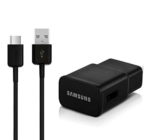 New OEM Samsung Fast Adaptive Wall Adapter Charger for Galaxy S8 S8+ Note 8 EP-TA20JBE + 10 Foot Type C / USB-C Cable - Black