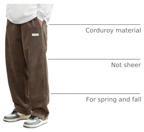 Image of ZAFUL Men's Corduroy Straight Leg Loose Fit Casual Pants